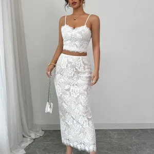 Completo top  e gonna in pizzo