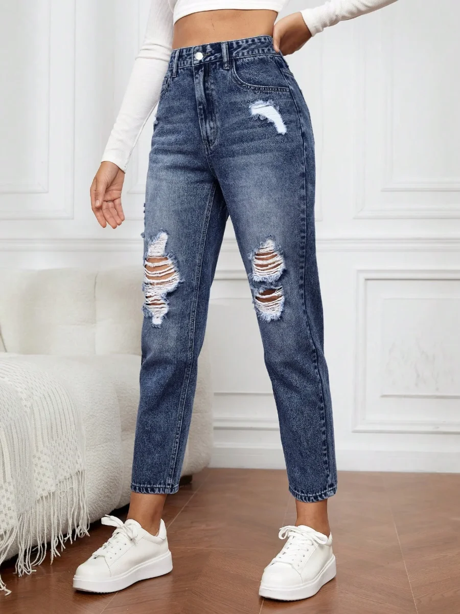 Jeans strappati mom fit - immagine 4