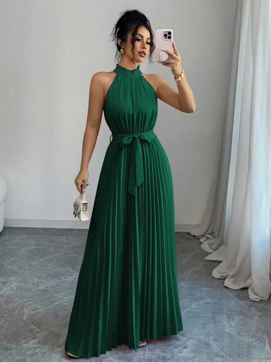 Abito elegante, plissettato con cintina - immagine 5