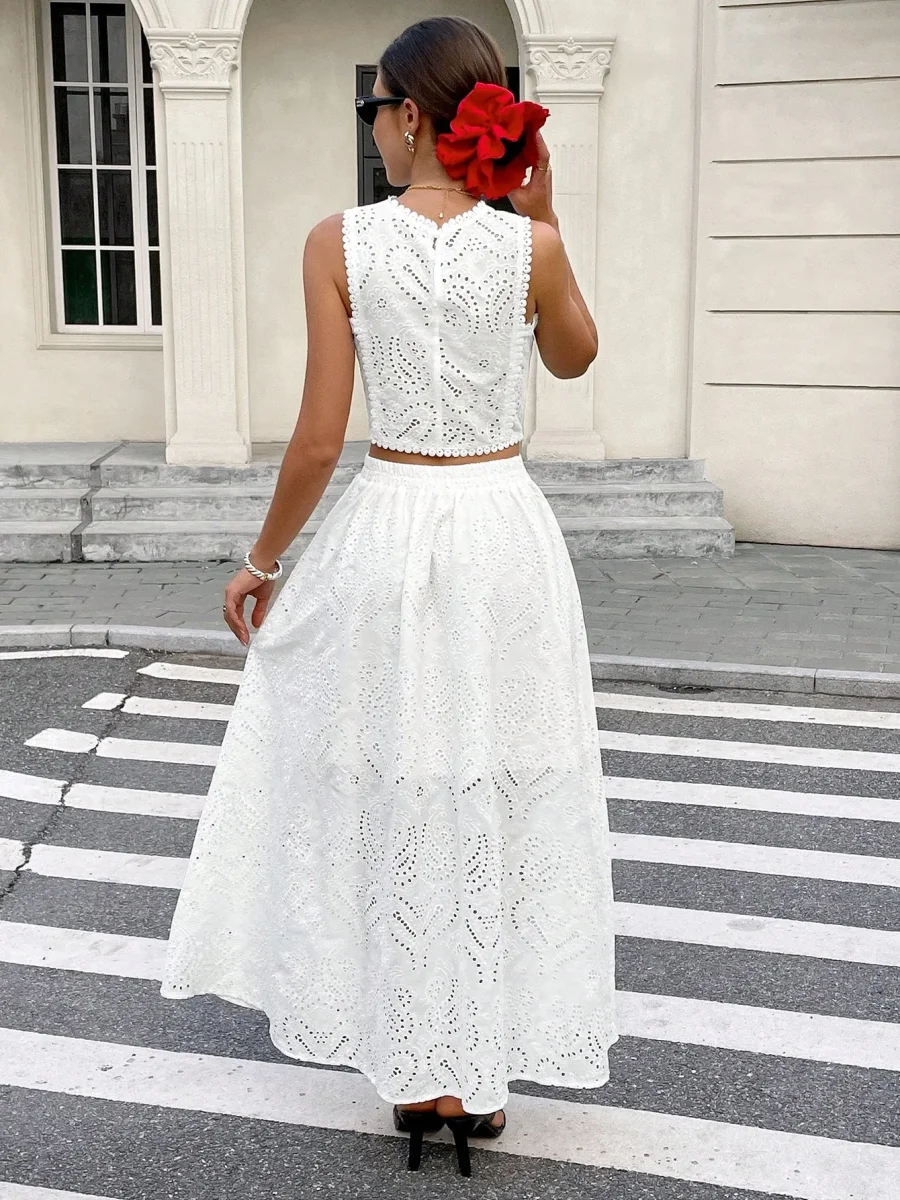 Completo top gonna lunga pizzo sangallo - immagine 5