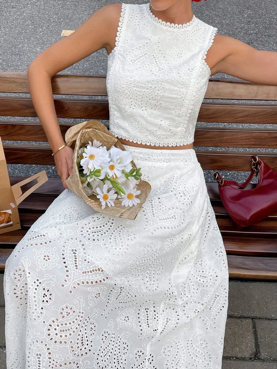 Completo top gonna lunga pizzo sangallo - immagine 7