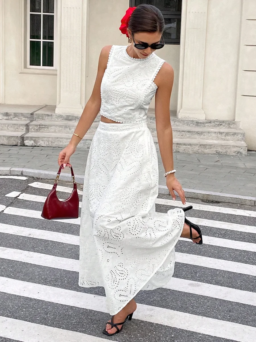 Completo top gonna lunga pizzo sangallo - immagine 8