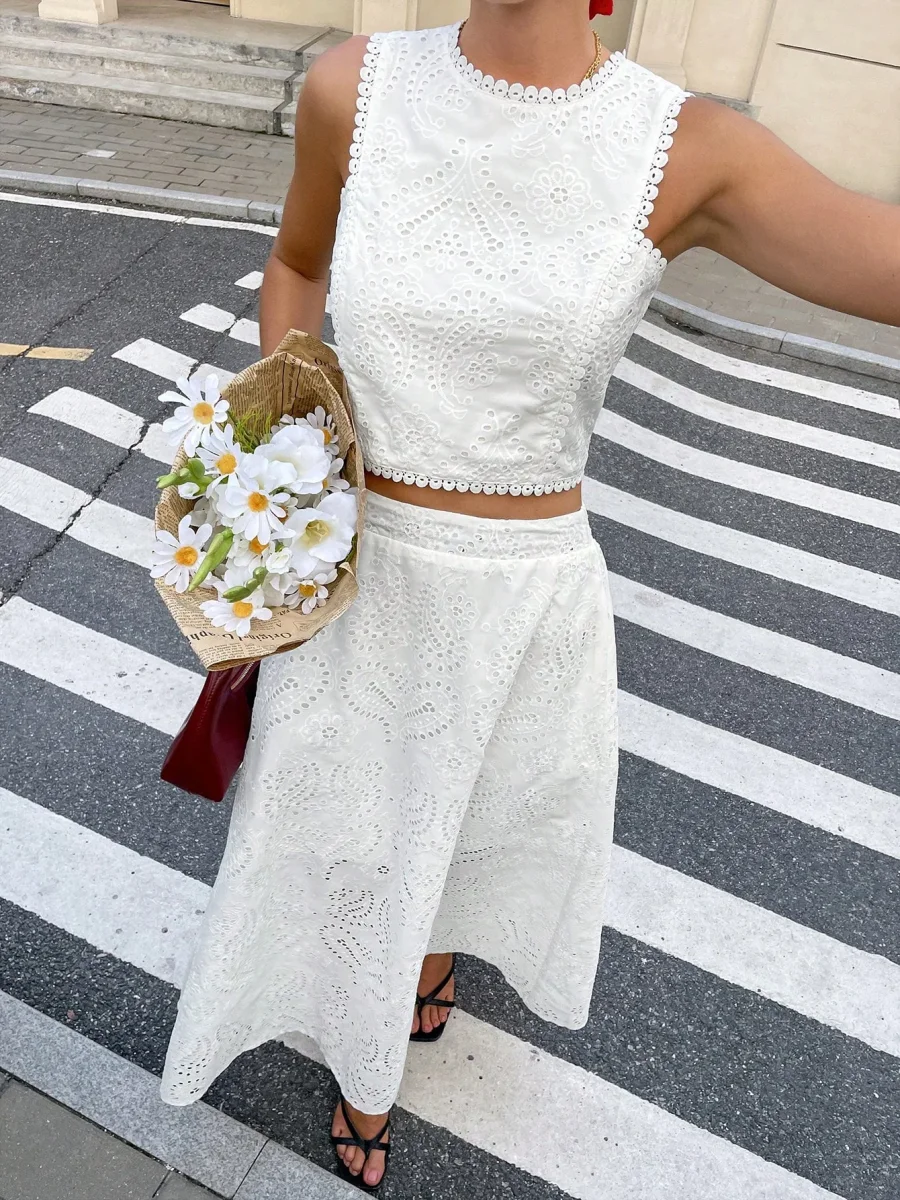 Completo top gonna lunga pizzo sangallo - immagine 4