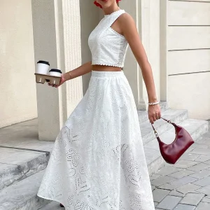 Completo top gonna lunga pizzo sangallo