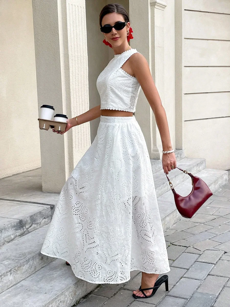 Completo top gonna lunga pizzo sangallo