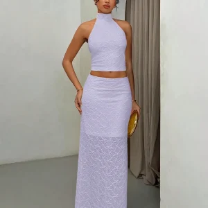 Completo Top e gonna lunga in pizzo