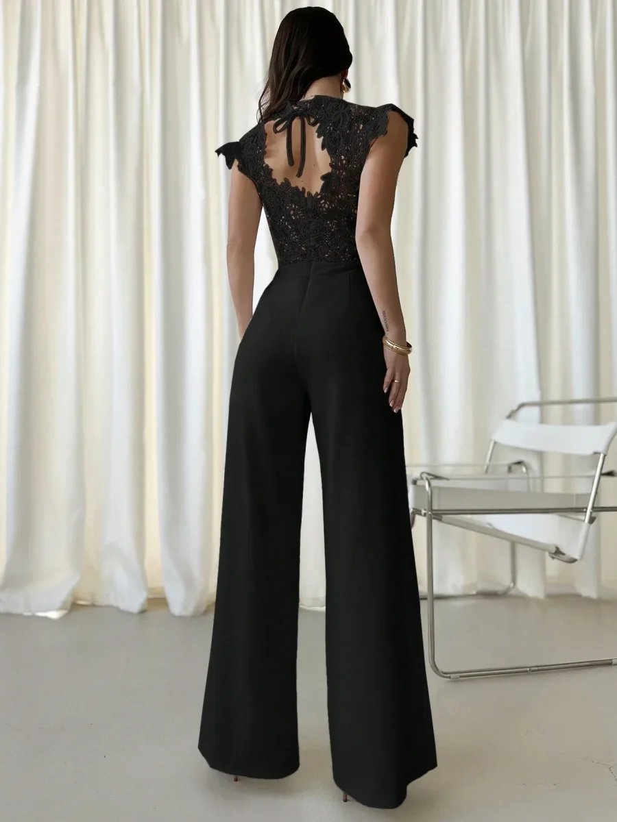 Tuta elegante con pizzo gamba larga - immagine 6