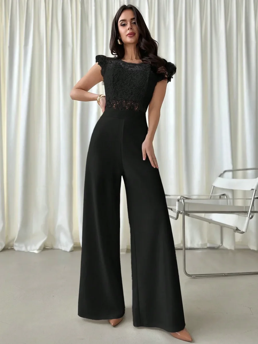 Tuta elegante con pizzo gamba larga - immagine 8