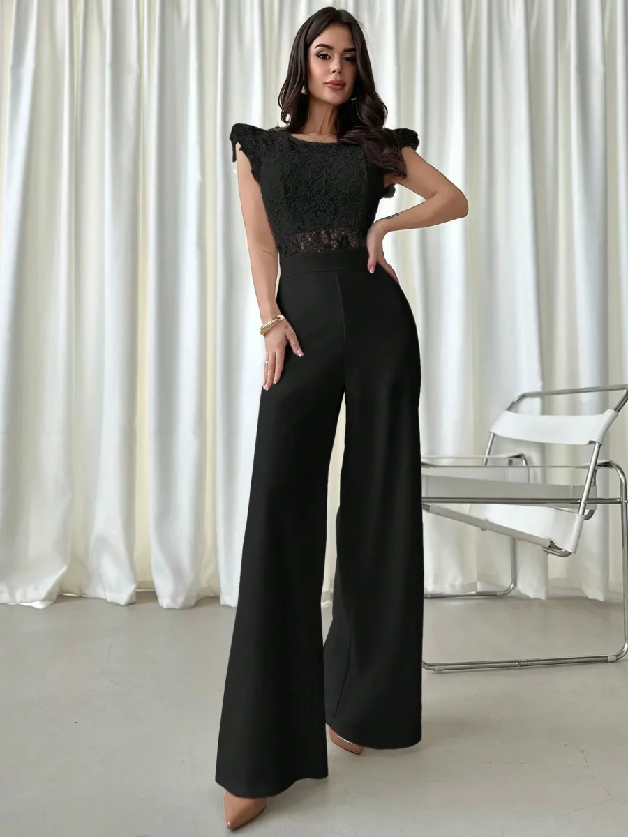 Tuta elegante con pizzo gamba larga - immagine 9