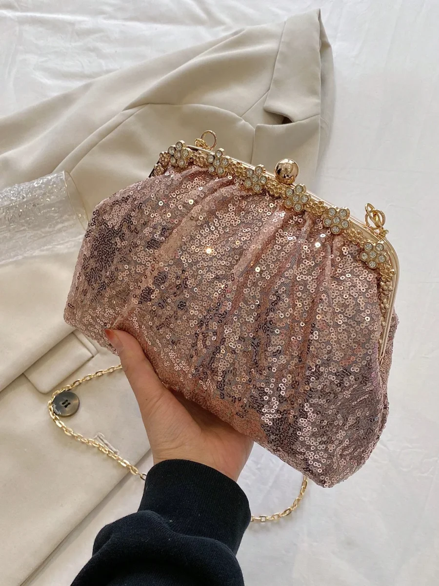 Borsa clutch elegante con paillettes - immagine 2