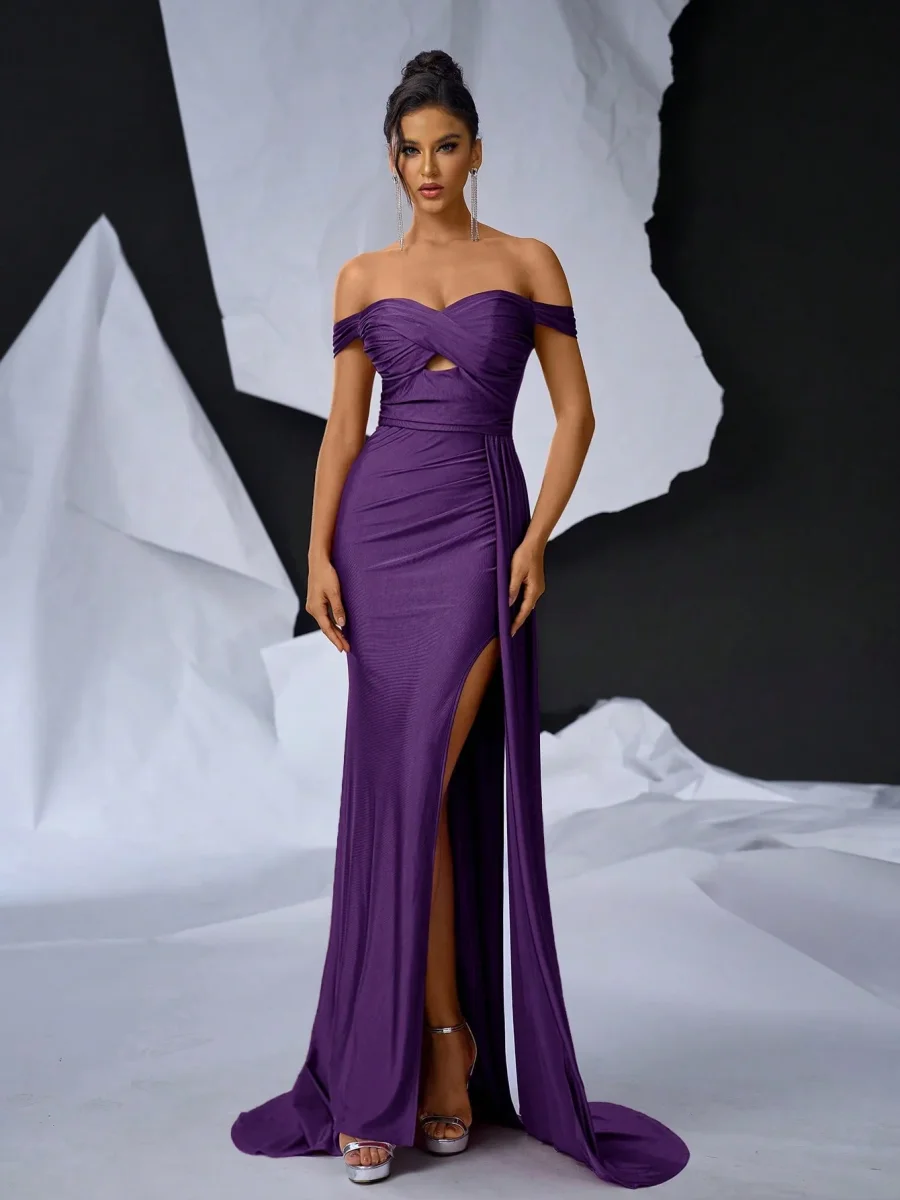 Abito elegante con spacco e coda a sirena - immagine 7