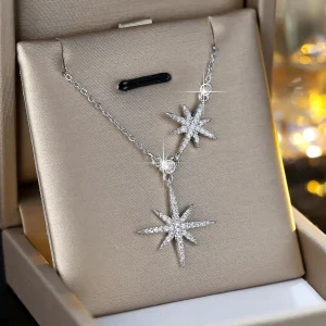 Collana Stelle Strass Acciaio