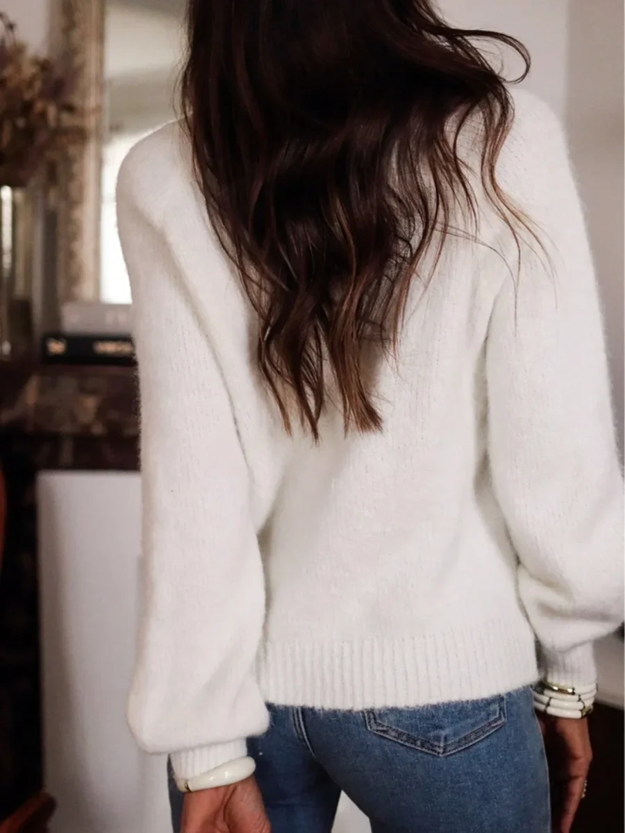 Maglione a maniche lunghe,con bottoni gioiello - immagine 3