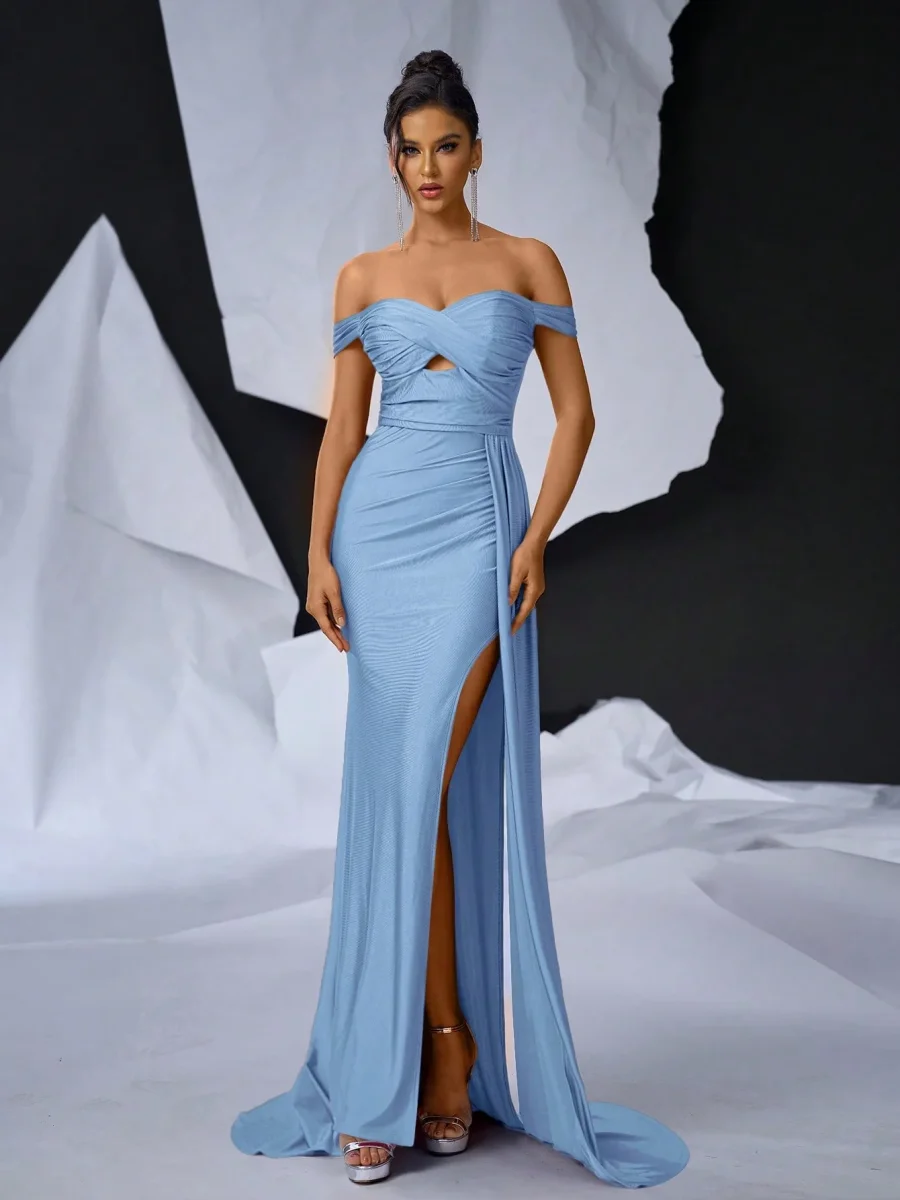 Abito elegante con spacco e coda a sirena - immagine 3