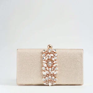 Clutch elegante con decorazione strass