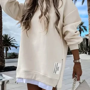 Vestito felpa oversize con zip laterale