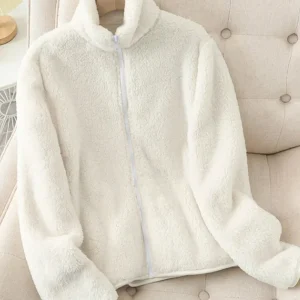 Felpa con chiusura lampo pelliccetta