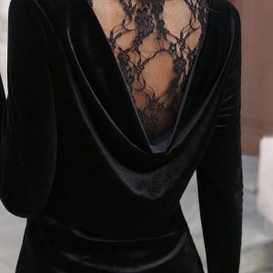 Maglietta velluto e pizzo, patchwork