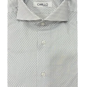 Camicia uomo bianca tinta unita collo francese in puro cotone 100%  nido d’ape extra slim