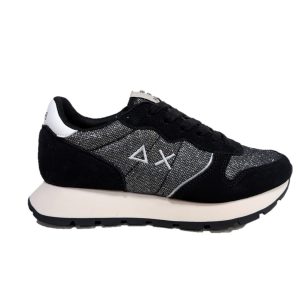 Sun68 sneakers donna z45204 ally glitter textile nero
