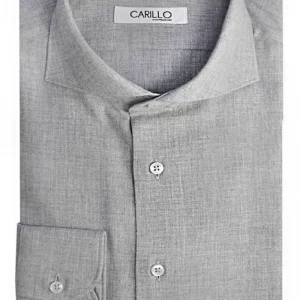 Camicia uomo regular collo francese  cotone fisso effetto flanella
