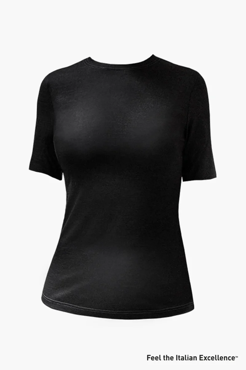 Top Performance Underwear 3515 | T-shirt termica da donna in cashmere, seta e lana vergine merino fine