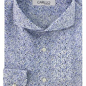 Camicia Uomo Regular Fantasia astratta celeste