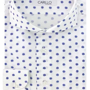 Camicia uomo Regular fit fantasia chiocciola celeste