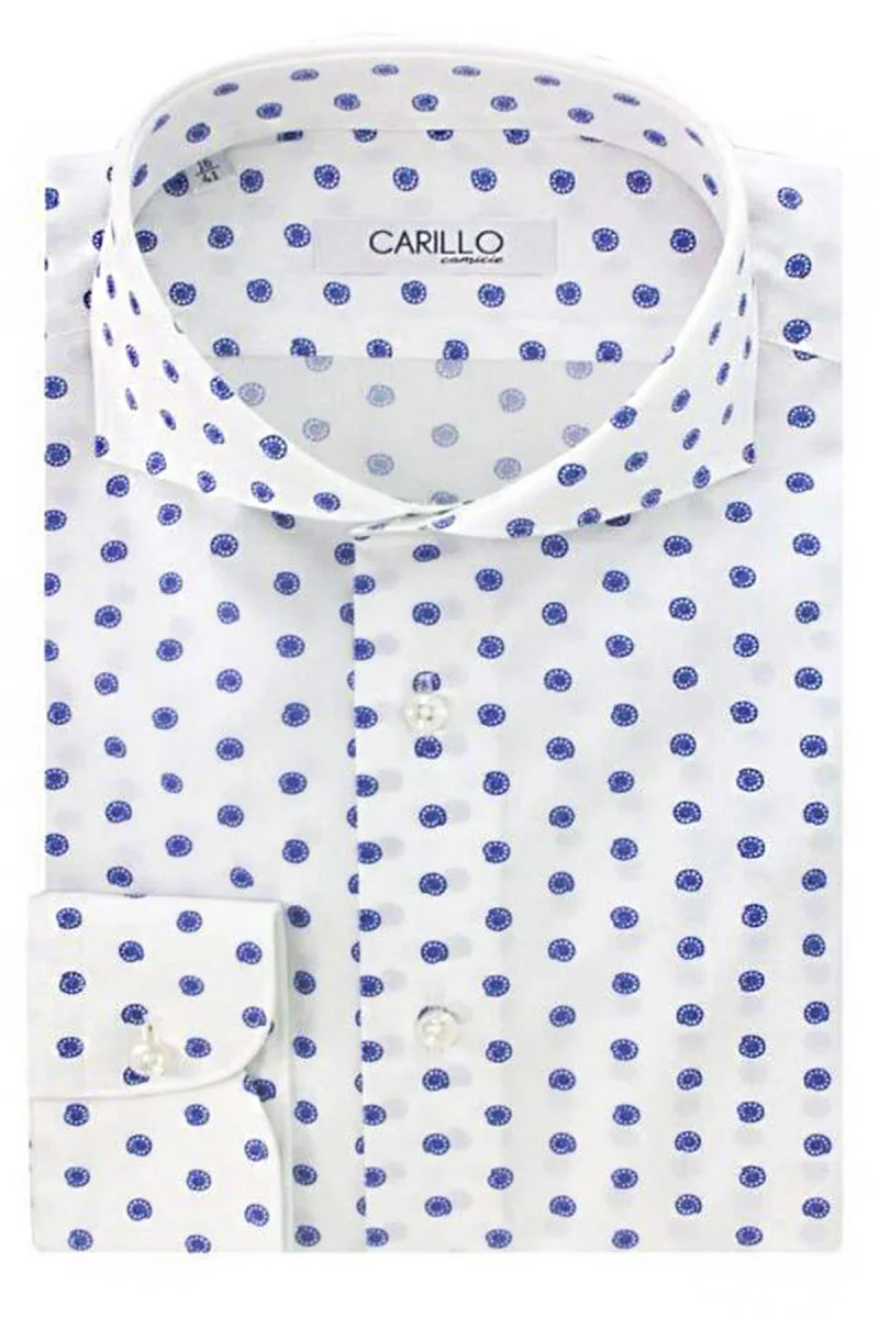 Camicia uomo Regular fit fantasia chiocciola celeste