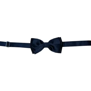 Papillon uomo in raso effetto seta tinta unita blu misura regular da cerimonia elegante