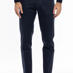 Jeans uomo Blu tinta unita modello 5 tasche slim fit made in italy