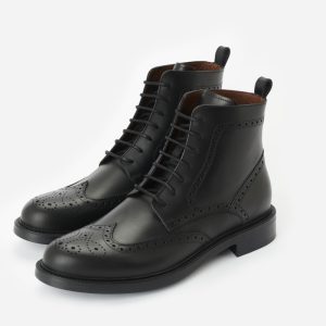 Stivaletto Brogue Stringato in Pelle