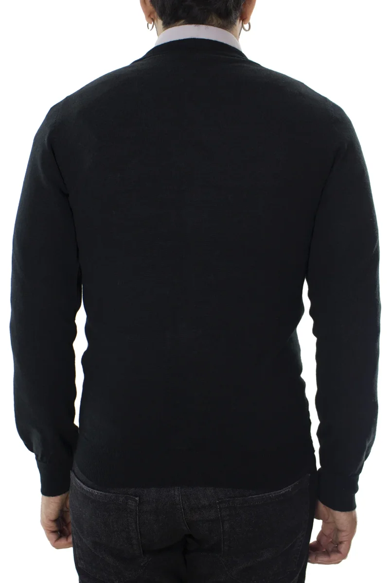 Cardigan uomo in lana merinos extra slim fit made in Italy 5 bottoni - immagine 4