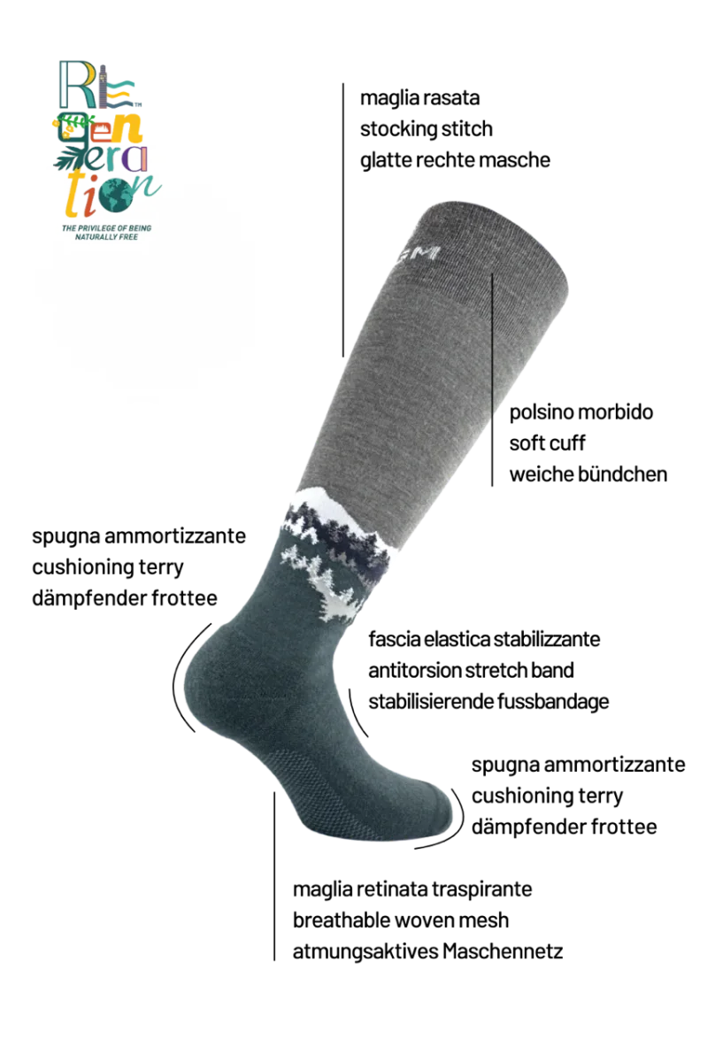 Reactive Forest 6350 | Find your roots. Calze tecniche in lana vergine merino fine - immagine 3