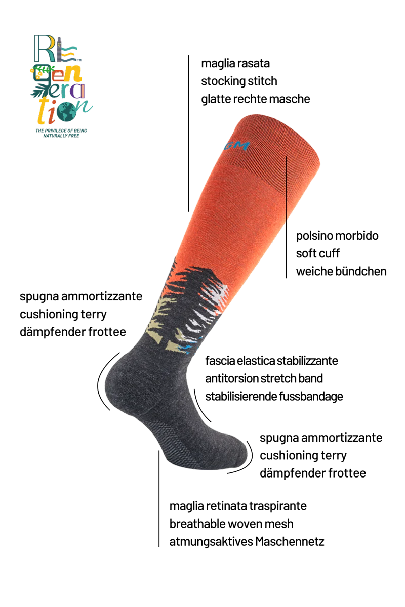 Reactive Wald 6350 | Back to the origins. Calze tecniche in lana vergine merino fine - immagine 3