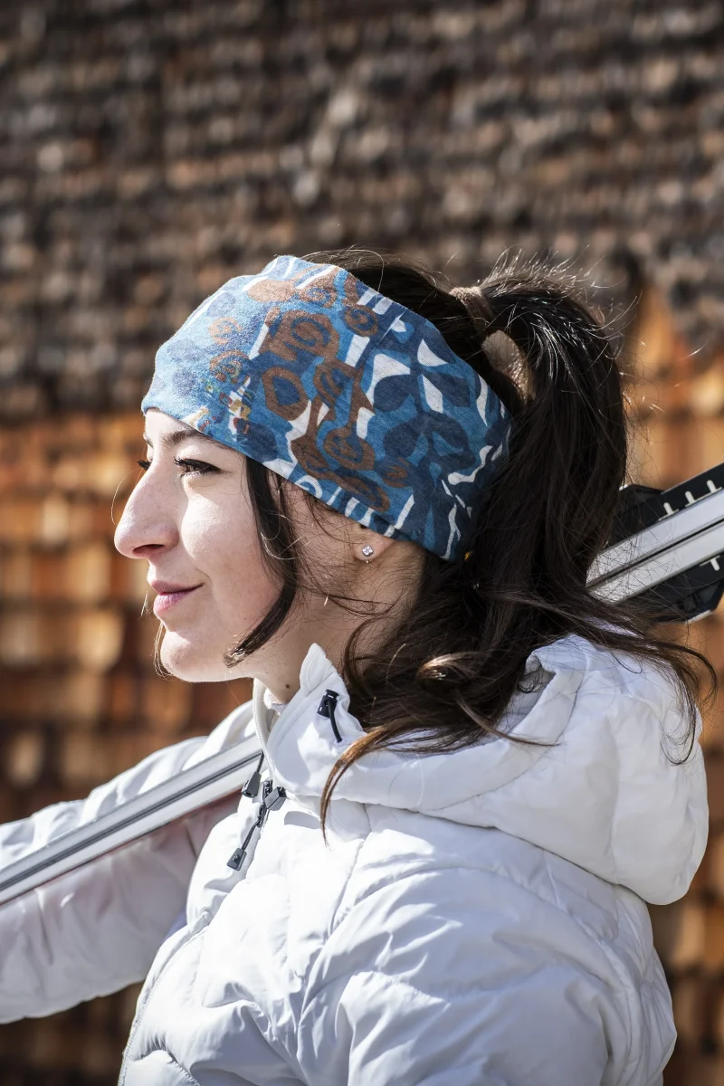 Bandana Blumen 6541 | Scaldacollo multifunzione in lana vergine merino fine e poliestere - immagine 3