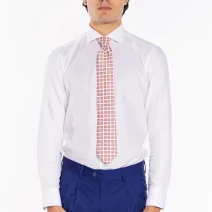 Cravatta uomo fantasia geomerico 5  compresa di pochette abbinata effetto seta