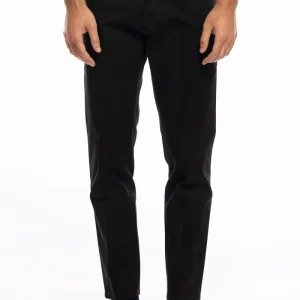 Jeans uomo nero tinta unita modello 5 tasche slim fit estivo made in italy