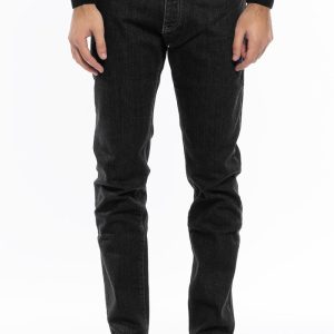 Jeans da uomo nero lavaggio zero modello 5 tasche slim fit made in italy