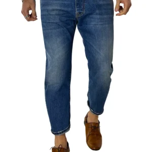 Jeans da uomo con sfumature beige modello 5 tasche regular fit made in italy