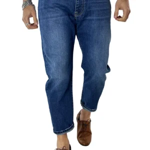 Jeans strappati da uomo con sfumature bianche modello 5 tasche regular fit made in italy