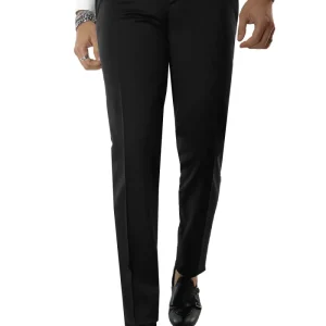 Pantalone uomo nero tasca america in fresco lana 100% Vitale Barberis Canonico