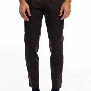 Pantalone uomo Marrone in Cotone  tasca america leggermente elastico estivo
