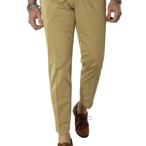 Pantalone uomo cammello in Cotone  tasca america leggermente elastico estivo