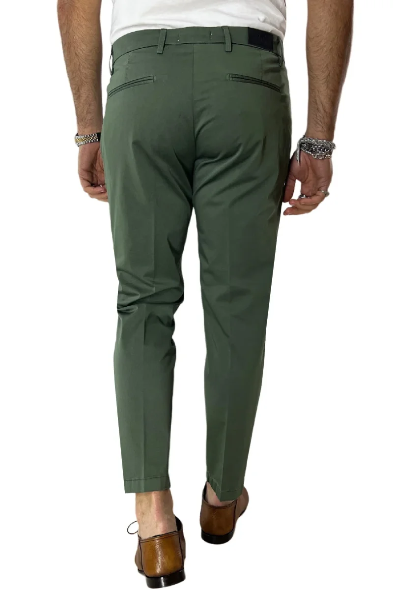 Pantalone uomo verde in Cotone tasca america leggermente elastico estivo - immagine 4