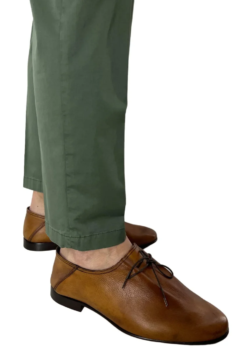 Pantalone uomo verde in Cotone tasca america leggermente elastico estivo - immagine 6