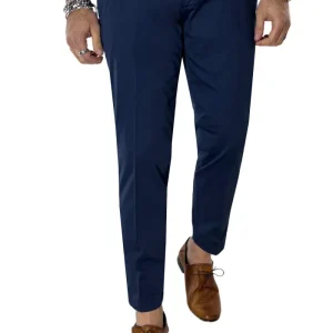 Pantalone uomo blu in Cotone  tasca america leggermente elastico estivo