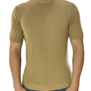 Maglioncino girocollo da uomo in cotone 100% Maniche corte made in Italy