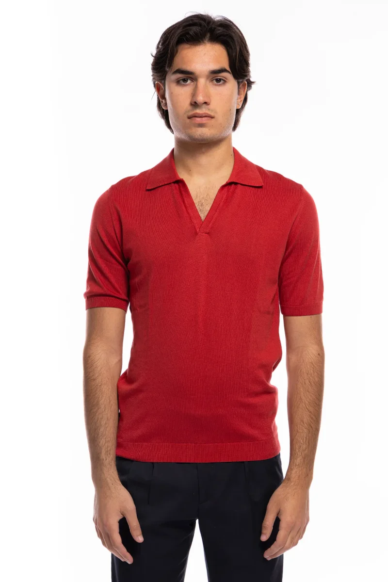 Polo da uomo Mezza manica in cotone 100% leggermente elastica Made in Italy