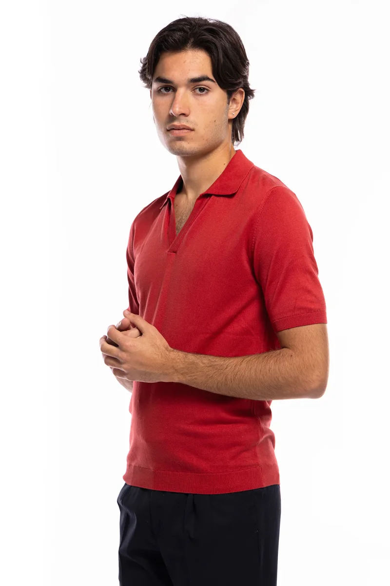 Polo da uomo Mezza manica in cotone 100% leggermente elastica Made in Italy - immagine 3